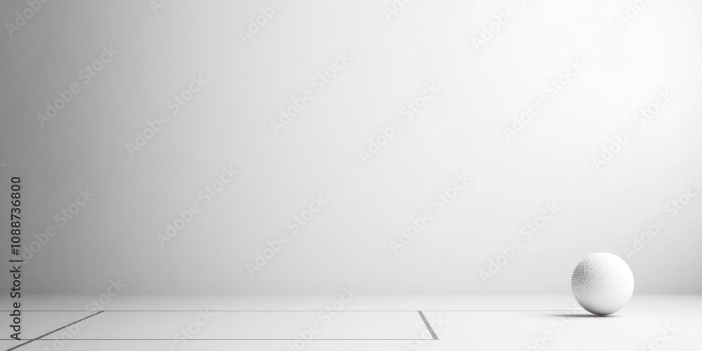 Leinwandbilder a minimalistic scene featuring a single white ball near a square outline on a plain background.