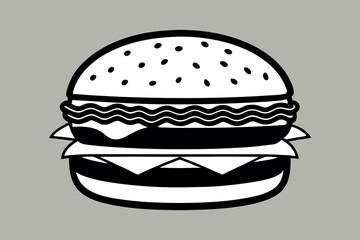 minimalistic burger graphic for culinary website branding