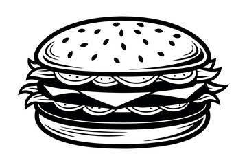 simple hamburger illustration for food delivery app design
