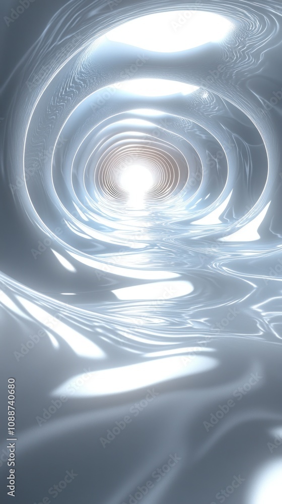 Poster abstract representation of a luminous tunnel with smooth surfaces.