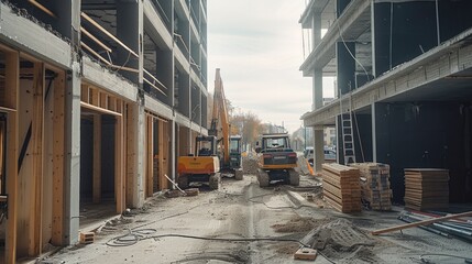 Fototapeta premium Building work in rapid progress.
