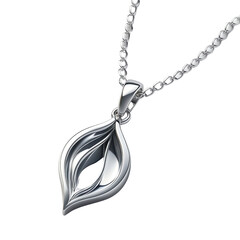 Elegant silver pendant with a unique leaf design, perfect for adding a touch of sophistication to any outfit.