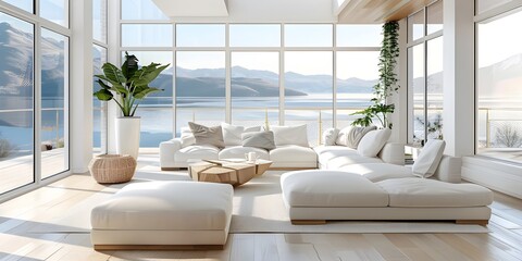 modern living room with window Ai generate 