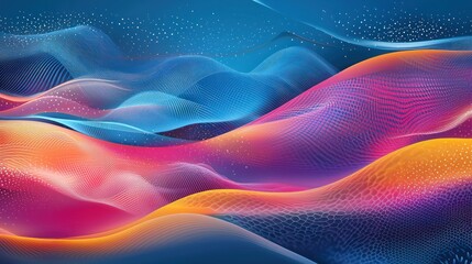 A layered digital abstract vector with a combination of textures and gradients