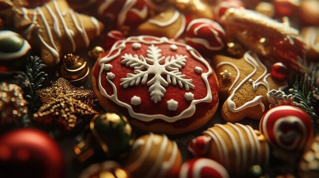 Close-up of Christmas cookies