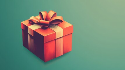 Obraz premium A red box with a ribbon on top