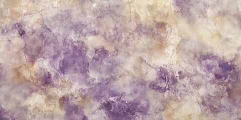 Fototapeta premium Abstract watercolor background featuring soft hues of purple, beige, and cream, ideal for artistic projects, invitations, and graphic designs.