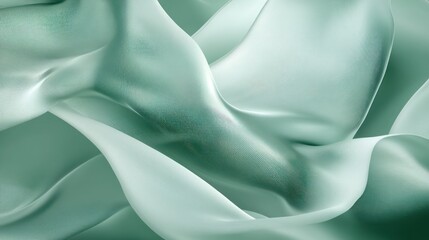 Obraz premium Soft, flowing mint green fabric creating an elegant texture.