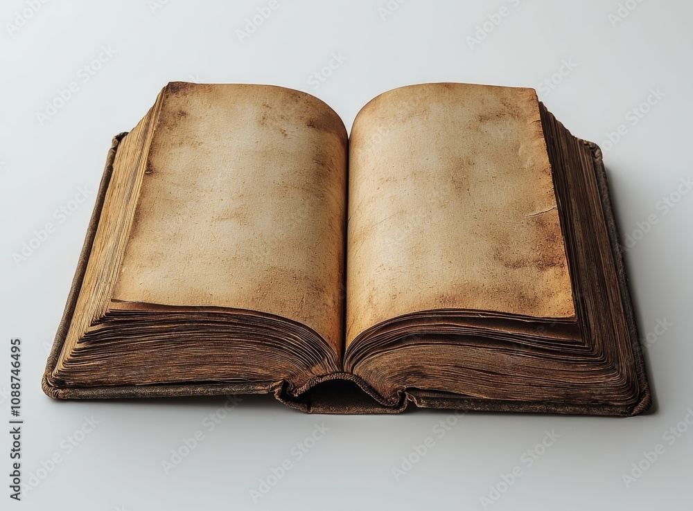 Poster A white 3D rendering of an open magazine isolated on a white background