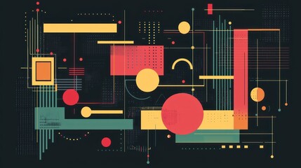 A minimalist digital abstract vector design with clean lines and geometric forms