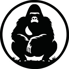 Gorilla Logo Design, icon, Vector, illustration