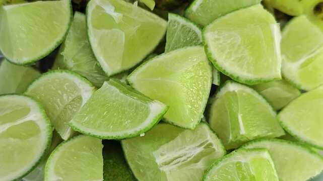Freshly sliced ​​lime