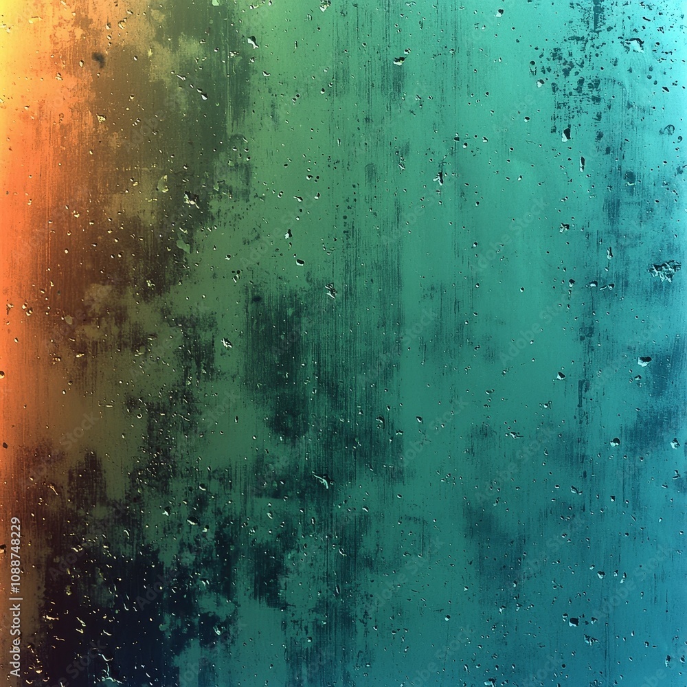 Poster olive green stained paper texture with scratches. empty old paperboard or grainy cardboard for decor