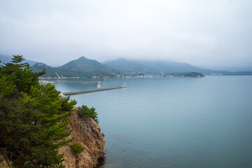 日本の香川県の小豆島の美しい海の風景
