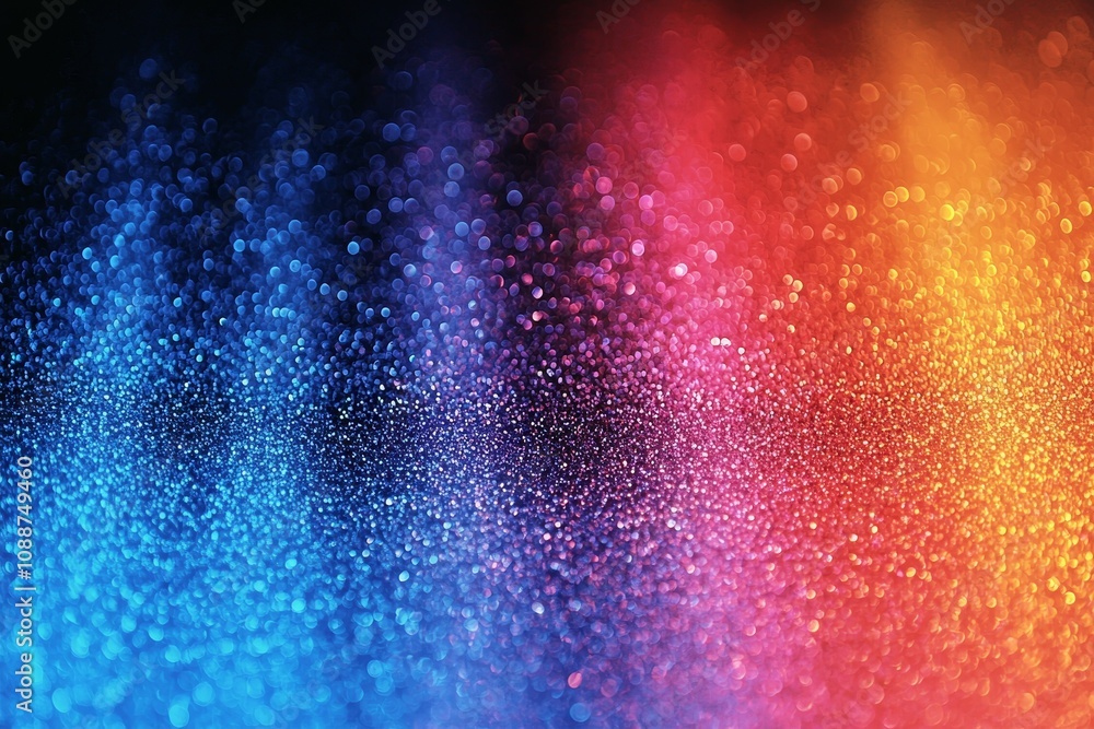 Poster luminescent rainbow background with glitter. gradient stock texture.