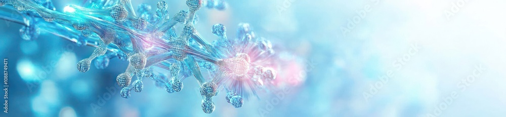 Aufkleber Abstract representation of molecular structures in a luminous environment.