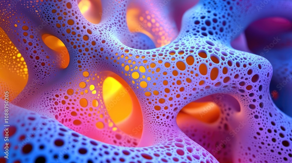 Poster Abstract Colorful Porous Structure With Intricate Design