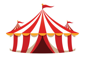red circus tent vector illustration on a whit background © mdbhraju76