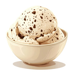 Delicious and creamy vanilla ice cream with chocolate chips, served in a simple bowl, perfect for any dessert lover's treat.