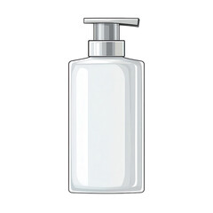 A sleek, modern white bottle with a pump, ideal for skincare or cosmetic products. Perfect for minimalist design and branding.