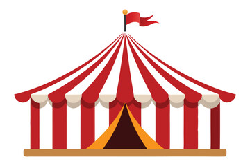 red circus tent vector illustration on a whit background © mdbhraju76