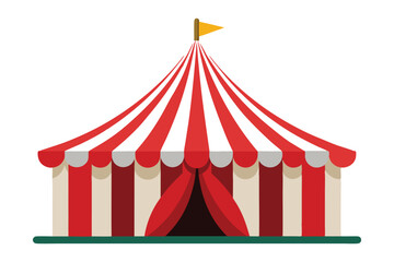 red circus tent vector illustration on a whit background © mdbhraju76