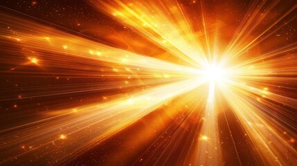 Fototapeta premium A radiant digital abstract image featuring beams of light and glowing particles