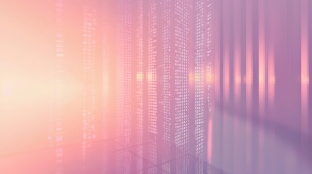 A serene AI background with soft gradients and binary code, creating a tech-inspired atmosphere