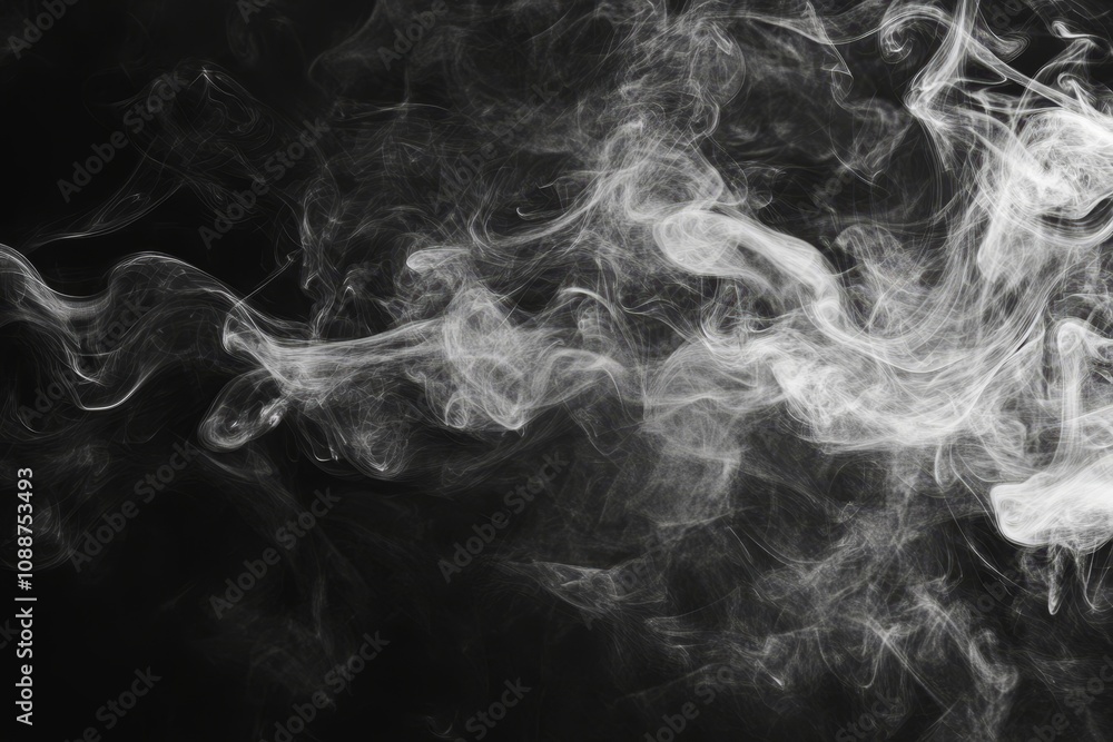 Poster the perfect spotlight mist effect on an isolated black background with dry ice smoke clouds.