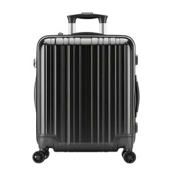 Fototapeta premium Stylish black suitcase with wheels, perfect for modern travel. Durable design for a hassle-free journey.