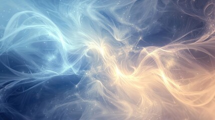 Fototapeta premium A serene cosmic abstract composition with soft gradients and ethereal shapes, perfect for relaxation