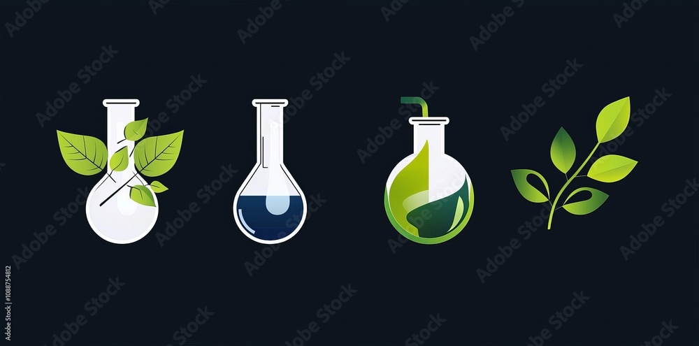 Poster an amazing set of biotechnology lab logos that can be used in many media, easily edited, exclusive t