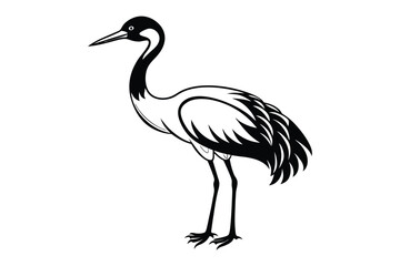 crane bird animal silhouette vector icon on a white background