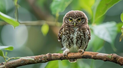 Owlet Perched on a Branch