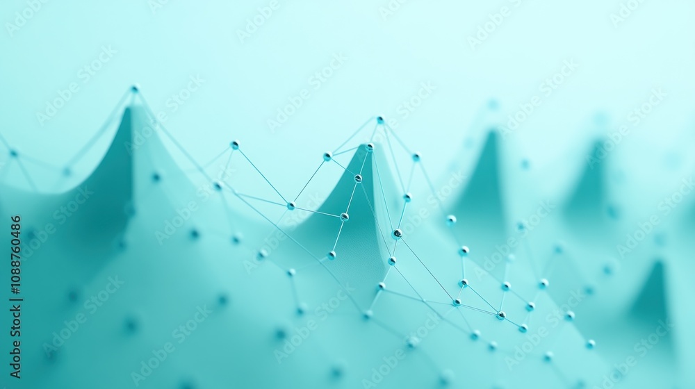 Aufkleber Abstract representation of peaks and connections, suggesting data or network visualization.