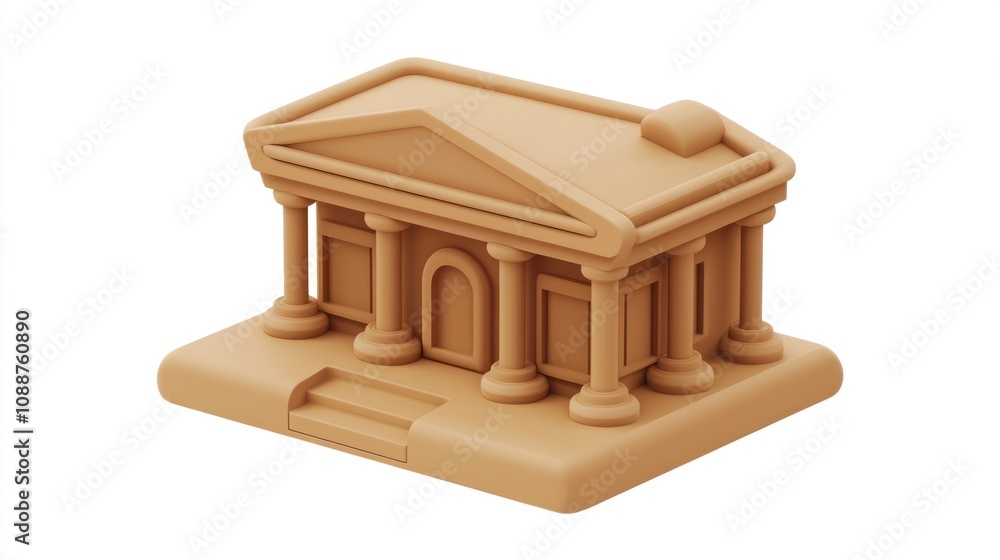 Aufkleber A stylized representation of a classical building with columns and steps.