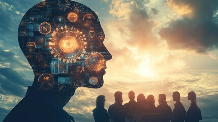 Power soft skills, multi skills responsibility HR human resources concept. personal attribute development, digital Personality, problem solving, adaptability, leadership, creativity, collaboration