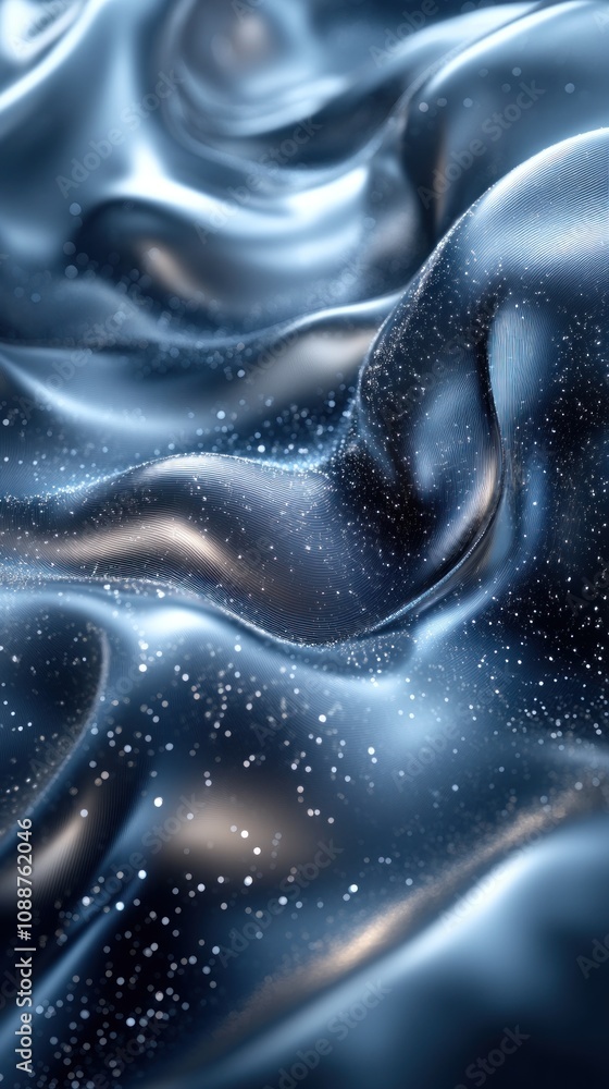 Aufkleber abstract blue fabric with shimmering particles creating a dynamic texture.