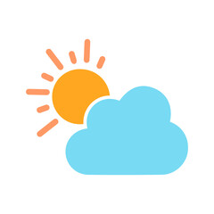 Sun Behind Small Cloud Vector Icon