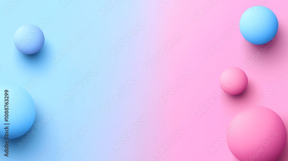 Poster a minimalist design featuring colorful sphere on a gradient background.