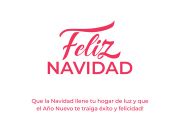 Feliz Navidad spanish Merry Christmas Modern calligraphy lettering on sticker for season greetings. Vector background