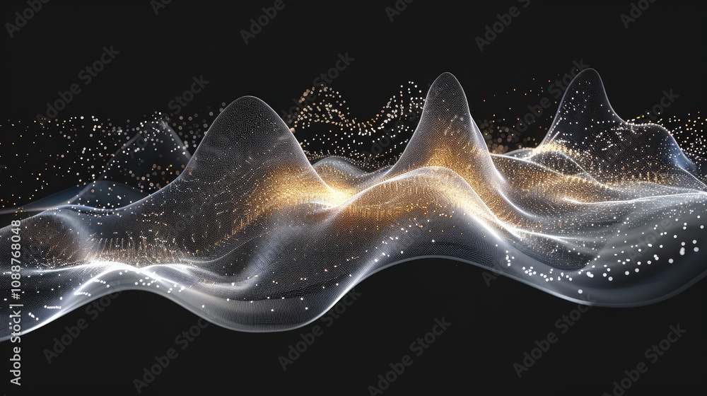 Poster data visualization graphic for a consulting firm, black ground, graph.