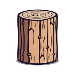 Wooden Tree Trunk Vector Illustration – Rustic Design