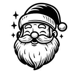 Obraz premium Santa Claus face beard mustache ,Santa Claus head character, happy Christmas,Vector illustration