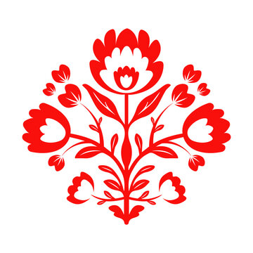 Folk Floral pattern. Decorative element.