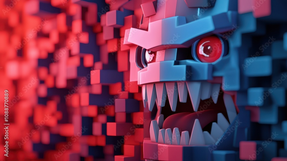 Poster cyberbullying protection concept, an animated concept depicting an internet troll being blocked in a