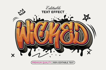 Graffiti Text Effect Orange Gradient Style. Editable Text Effect. © Mockmenot