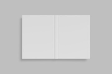 Blank opened spread book for mockup
