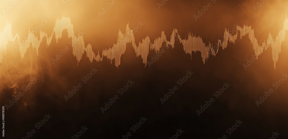 Aufkleber abstract representation of sound waves against a smoky background.