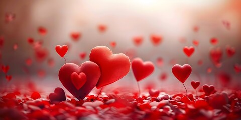 Obraz premium 3d Rendering Background From Hearts Happy Valentine's Day Wedding Background 